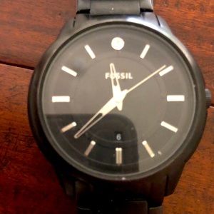 Fossil men’s watch. - black with diamond